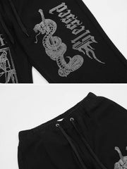 Hot Diamond Craft Design Print Pants