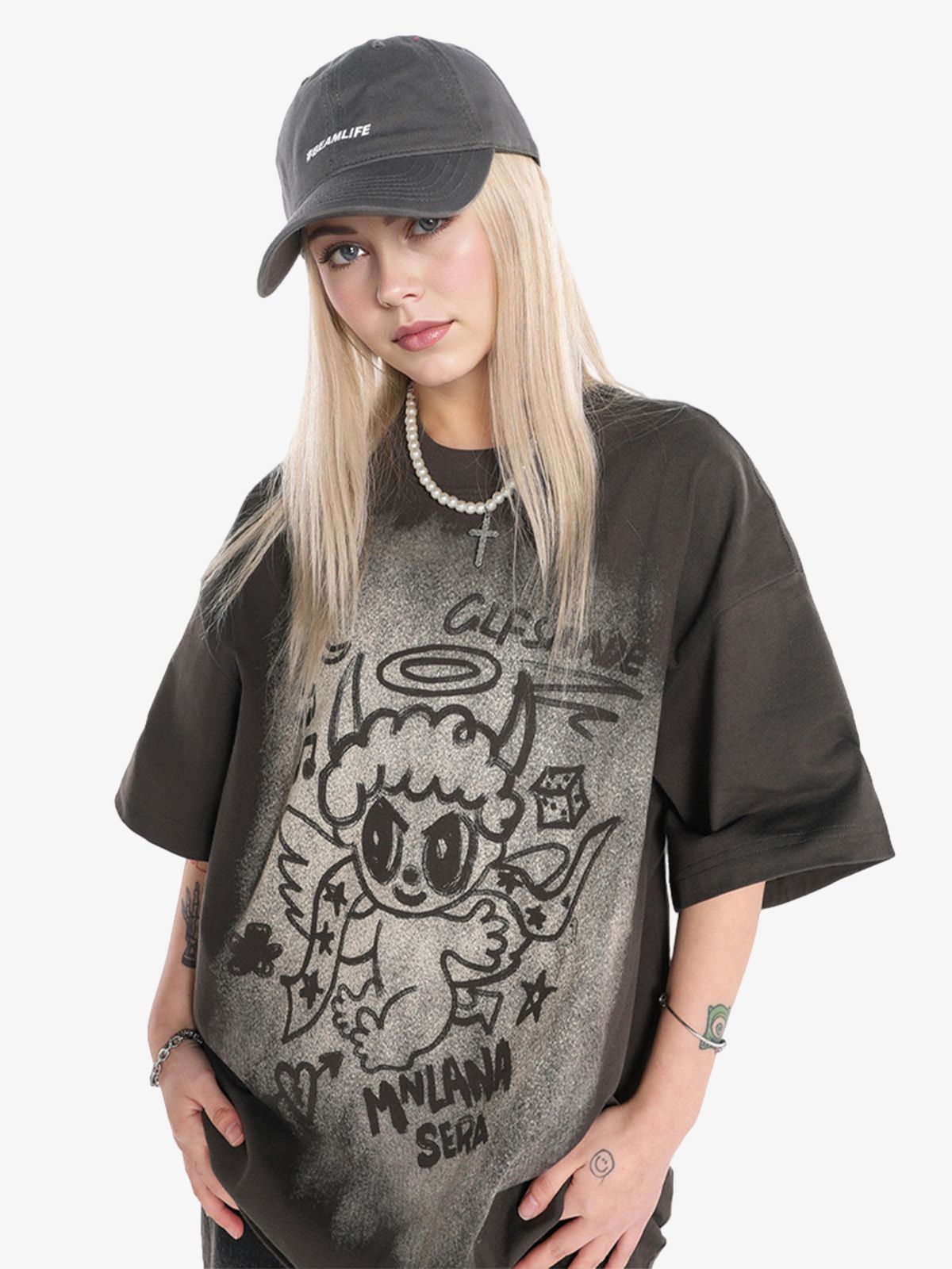 Oversized Angel Graphic T-Shirt