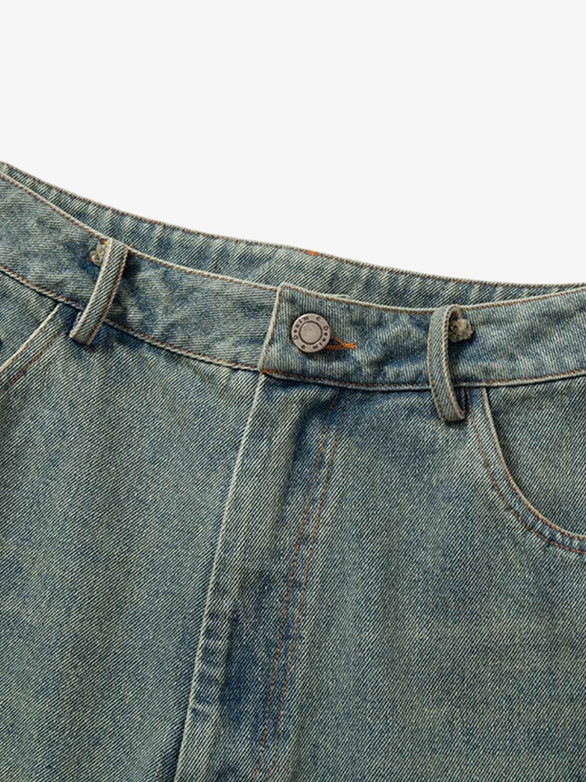 Gradient Washed Raw Edge Jorts