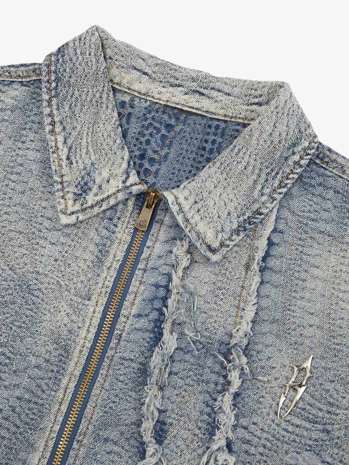 Washed Raw Edge Denim Shirt