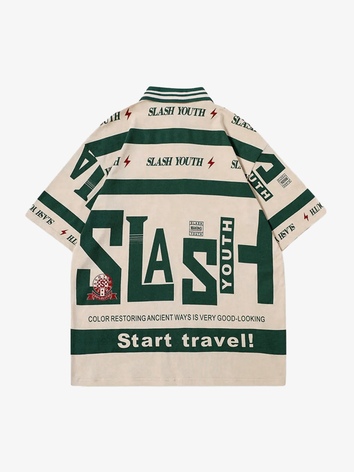 Contrast Color Slash Polo Shirt