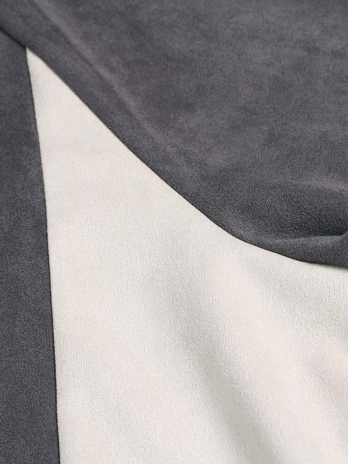 Suede Contrast Color Spliced Letter Embroidery Oversize T-Shirt
