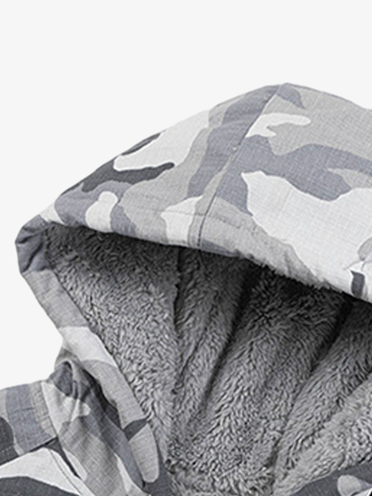Camouflage Fleece Hooded Jacket
