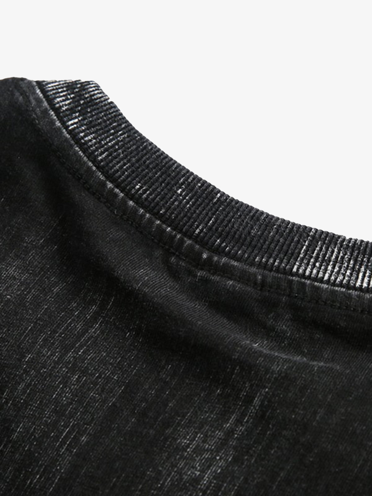 Distressed Embroidered Letter T-Shirt