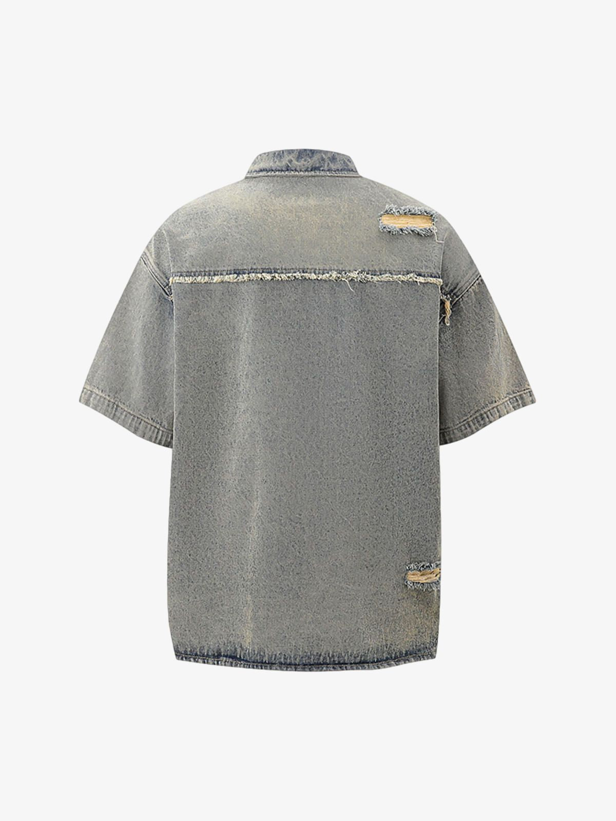 Denim Distressed Ripped Suit