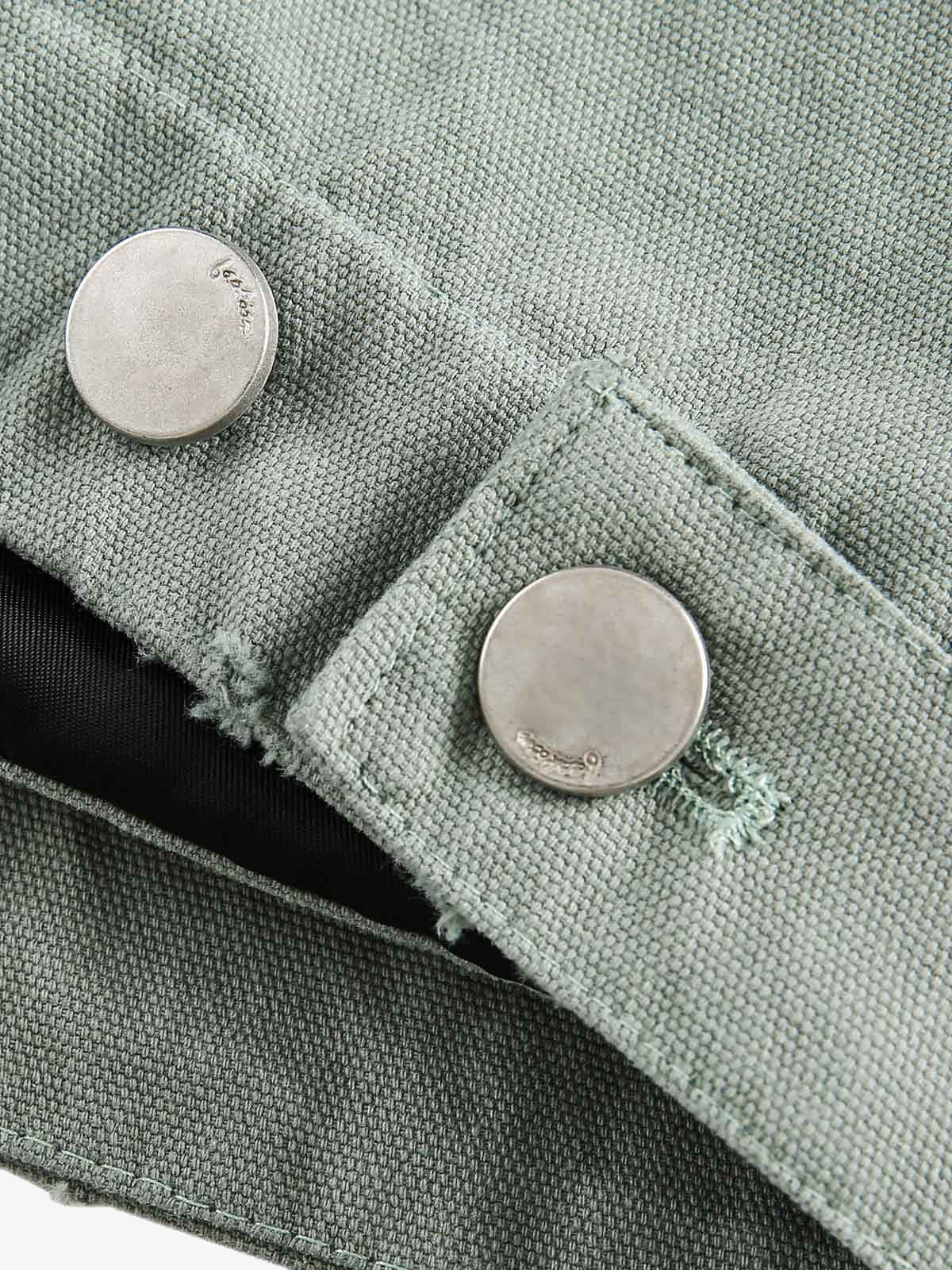 Washed Ripped Gradient Zip Up Work Jacket