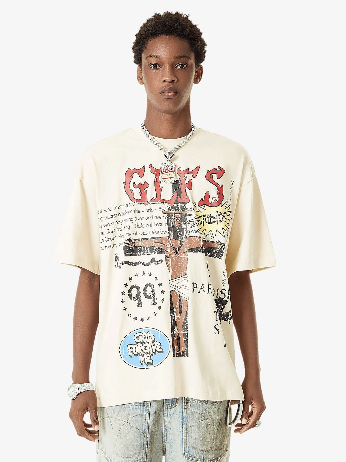 Funny Jesus Graffiti Street Rap T-shirt