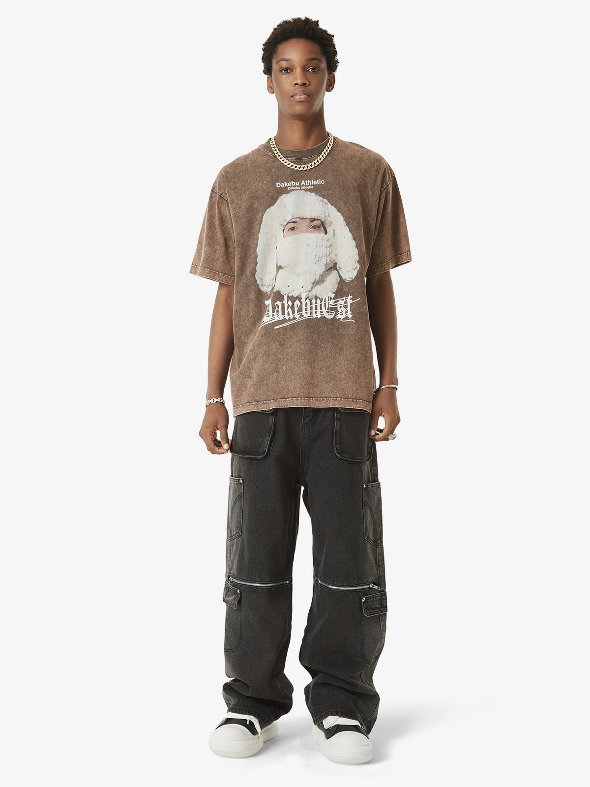 Multi-pocket Zipper Design Washed Hip-Hop Jeans
