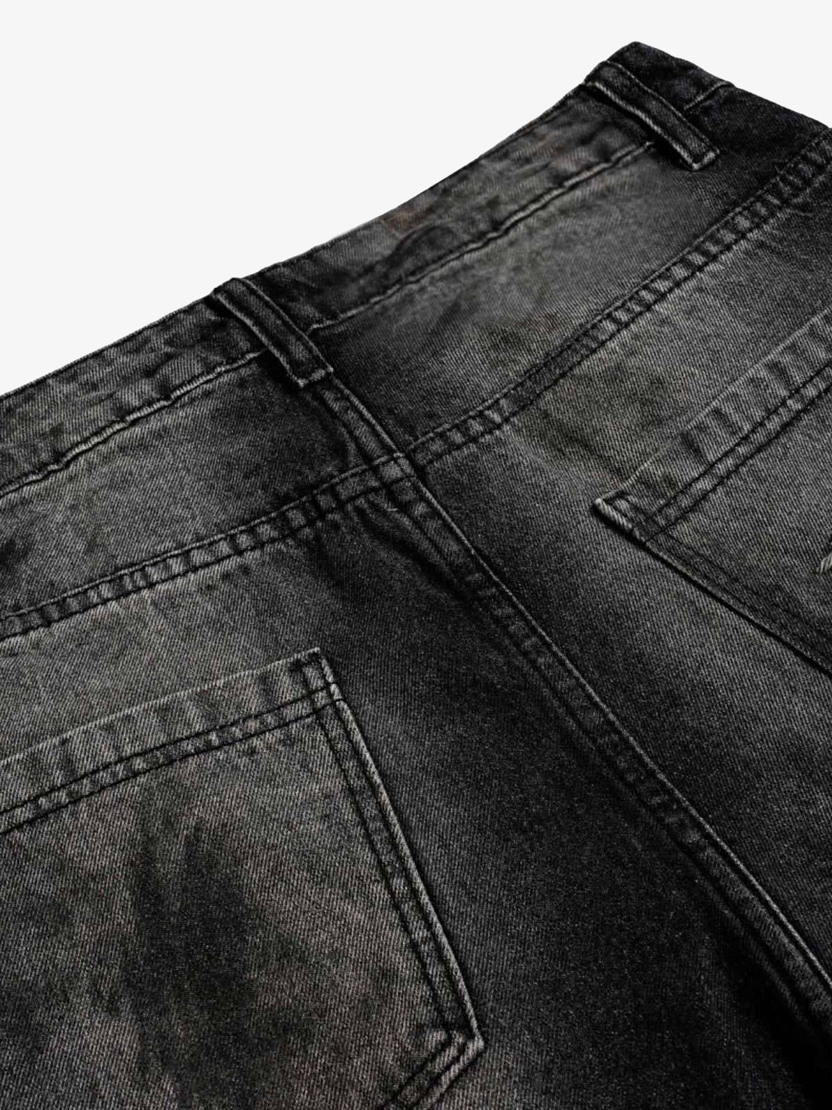 Street Stripe Dirty Dye Barrel Jeans