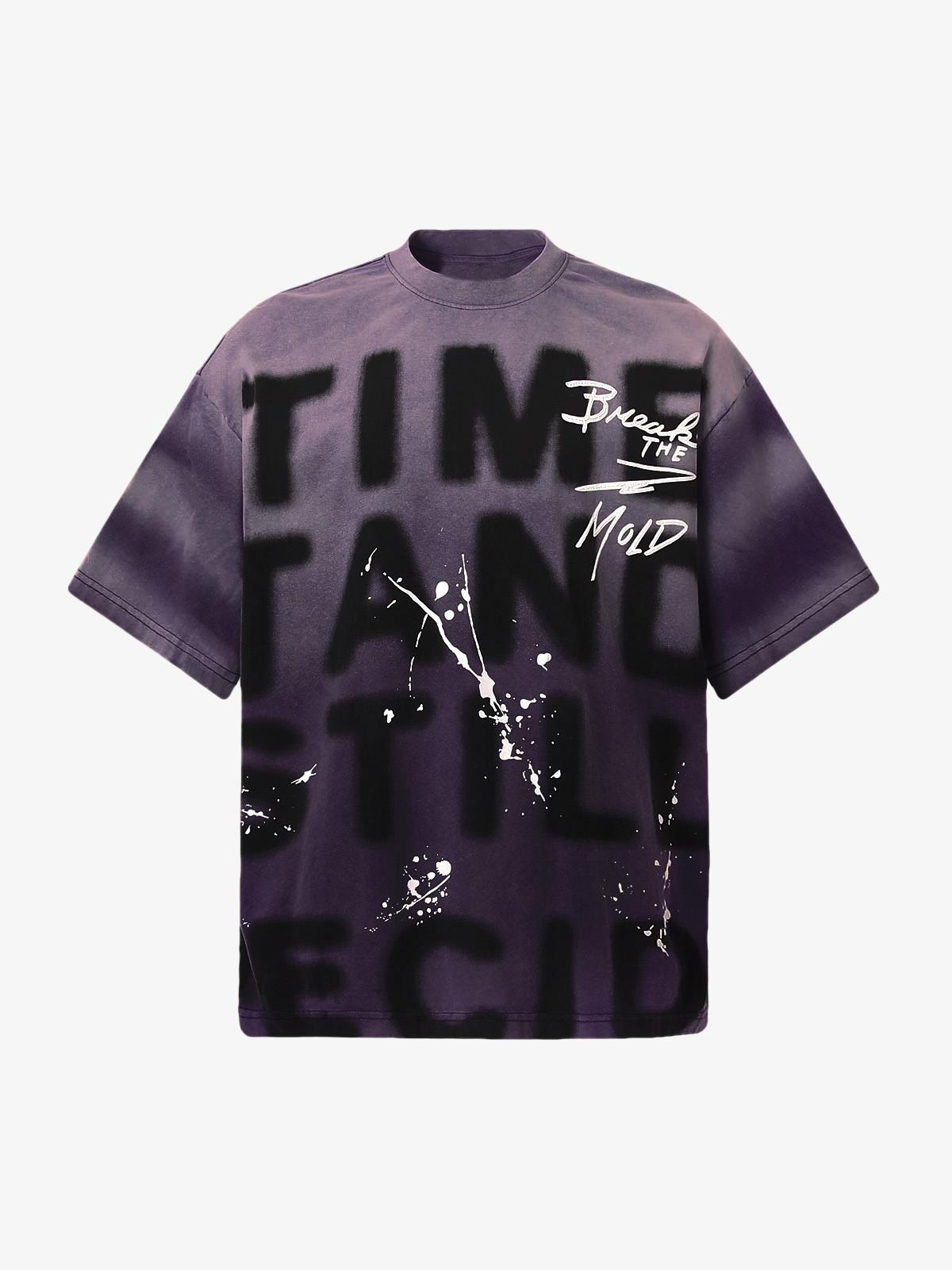 Ink Splash Letter Print T-Shirt