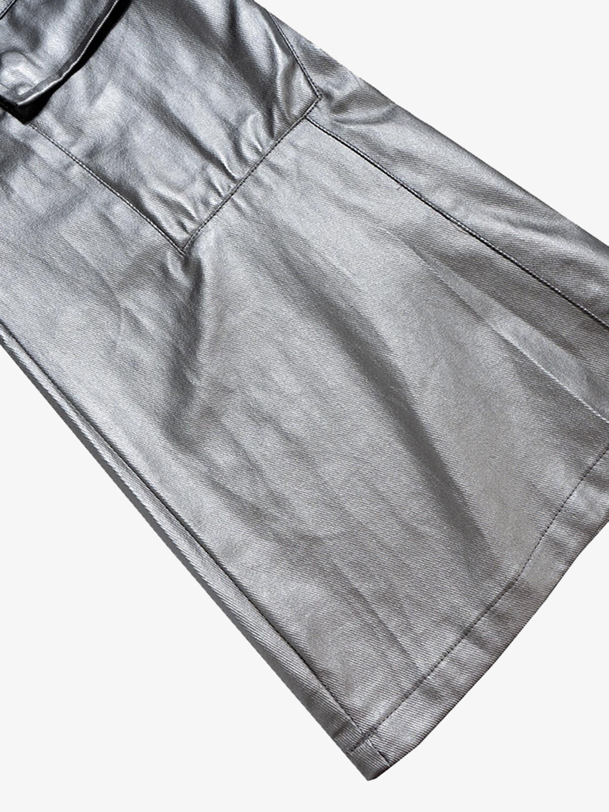 RO Style Matte Coated Leather Baggy Trousers