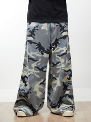 Street Retro Camouflage Baggy Jeans
