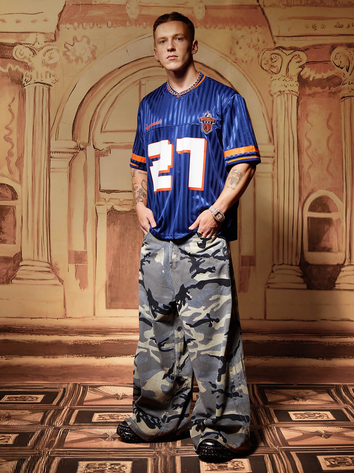 Street Retro Camouflage Baggy Jeans