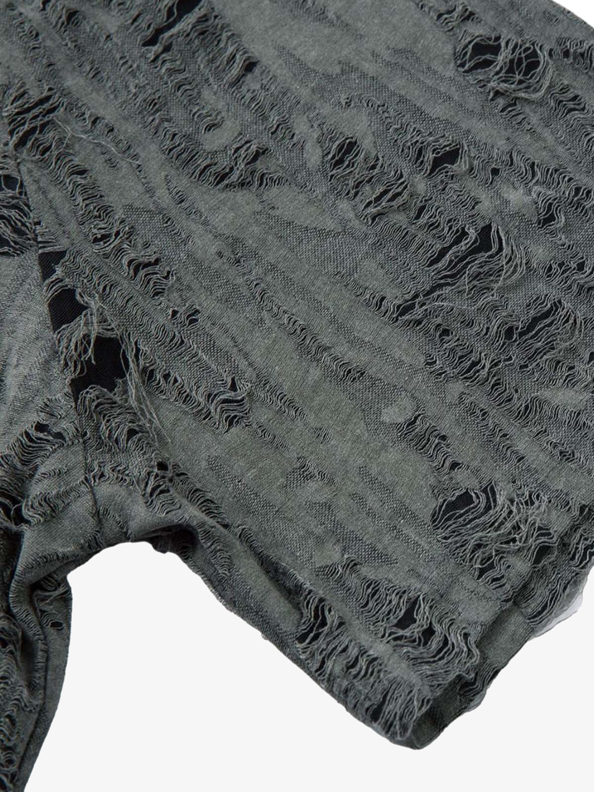 Distressed Ripped Short Sleeve Shirt