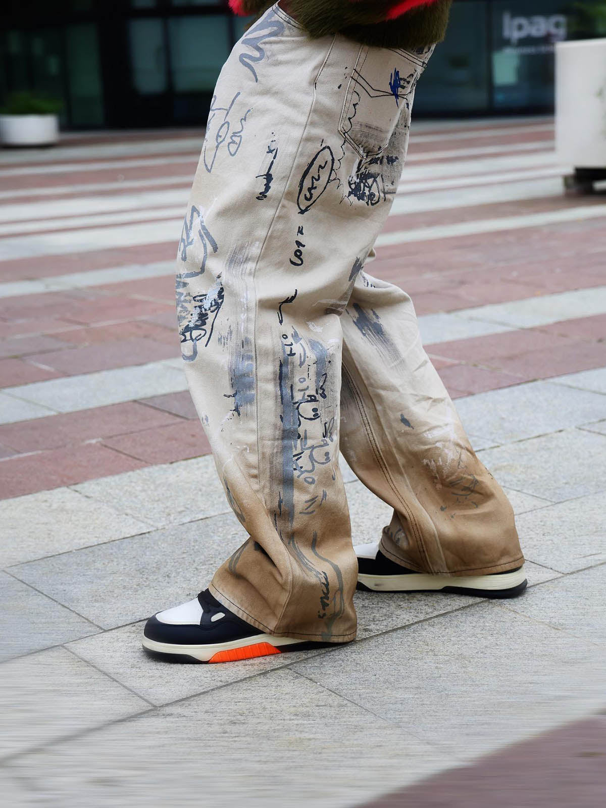 Hand-painted Graffiti Baggy Jeans