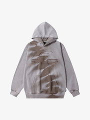 Tie-dye Contrasting Print Pullover Hoodie