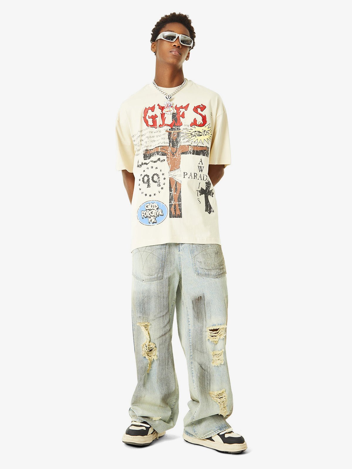 Funny Jesus Graffiti Street Rap T-shirt