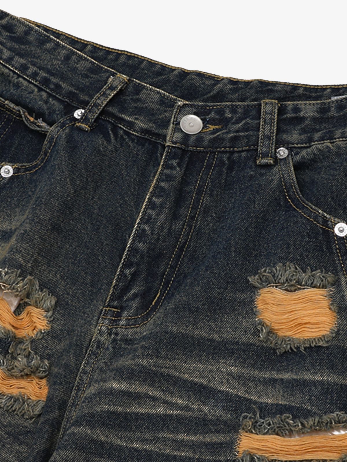 Distressed Washed Distressed Denim Set