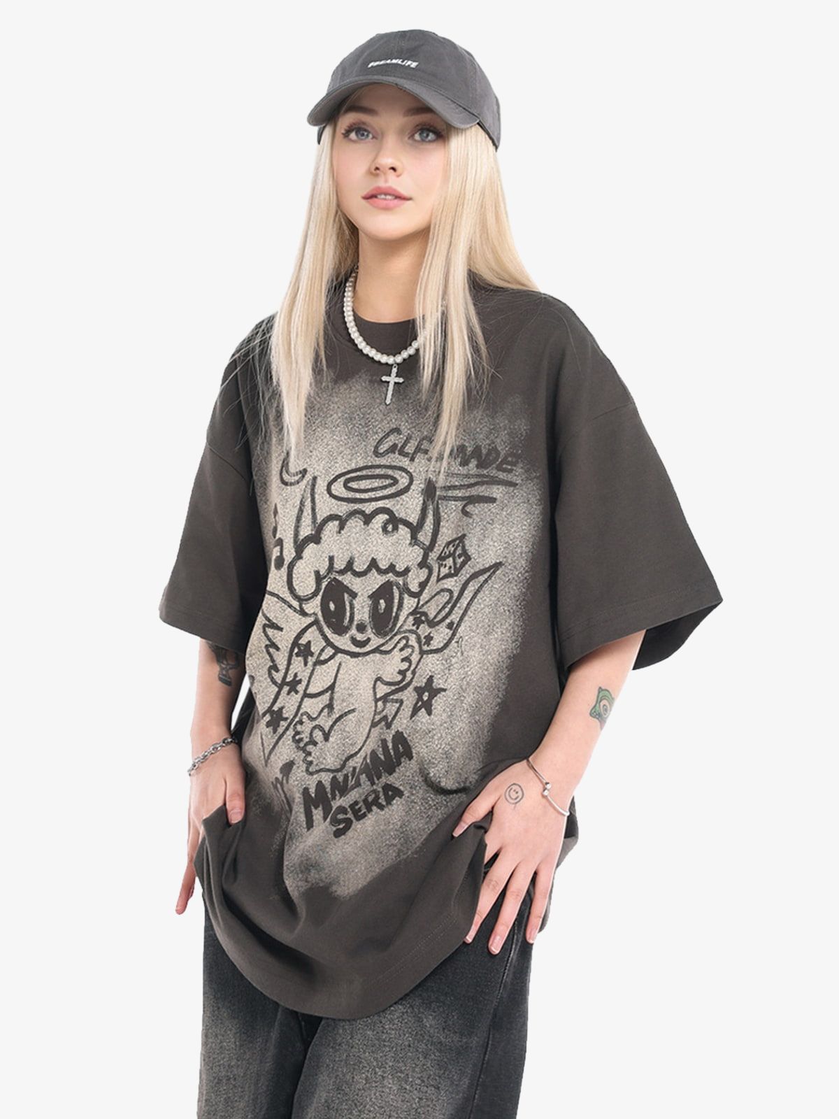 Oversized Angel Graphic T-Shirt