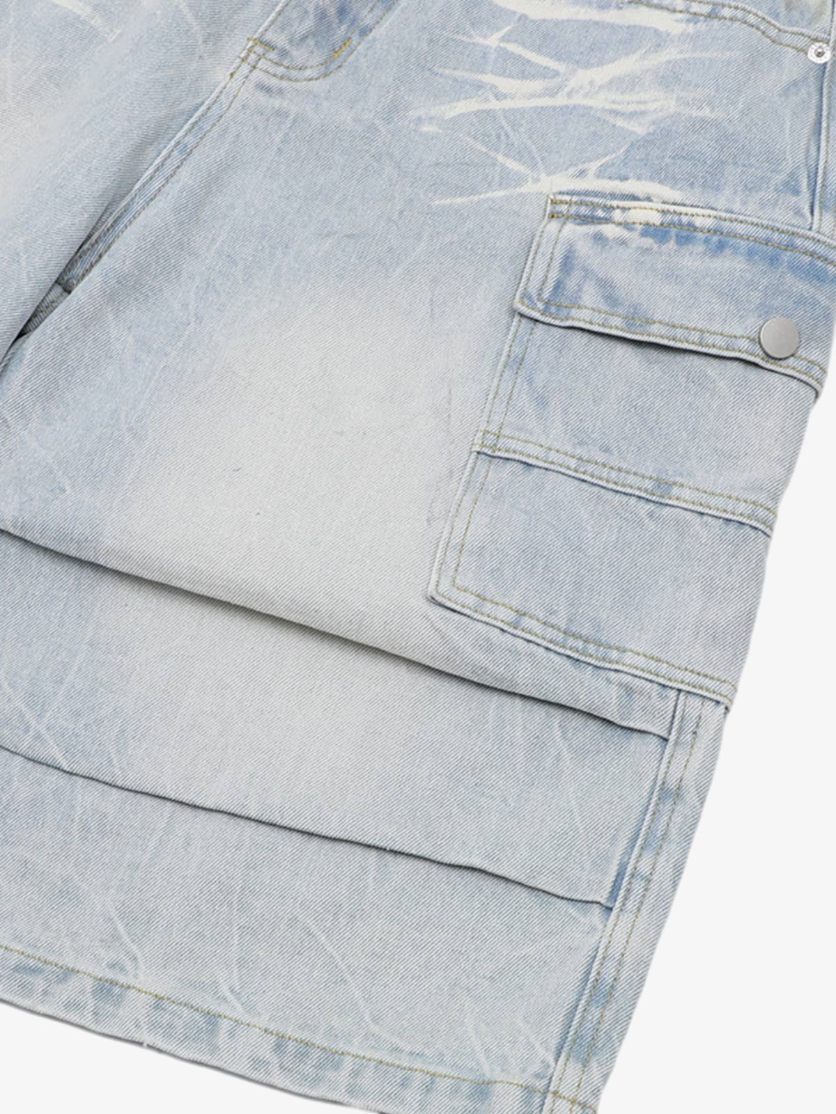 Short Sleeve Shirt & Shorts Denim Set