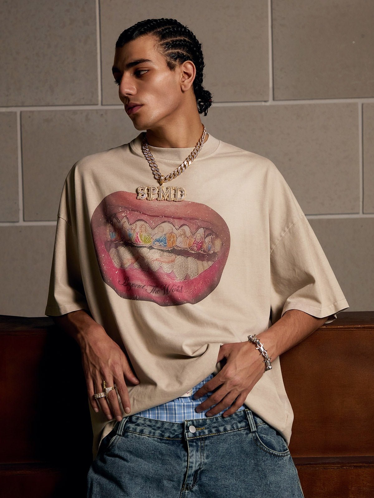 Full Diamond Tooth Pattern T-Shirt