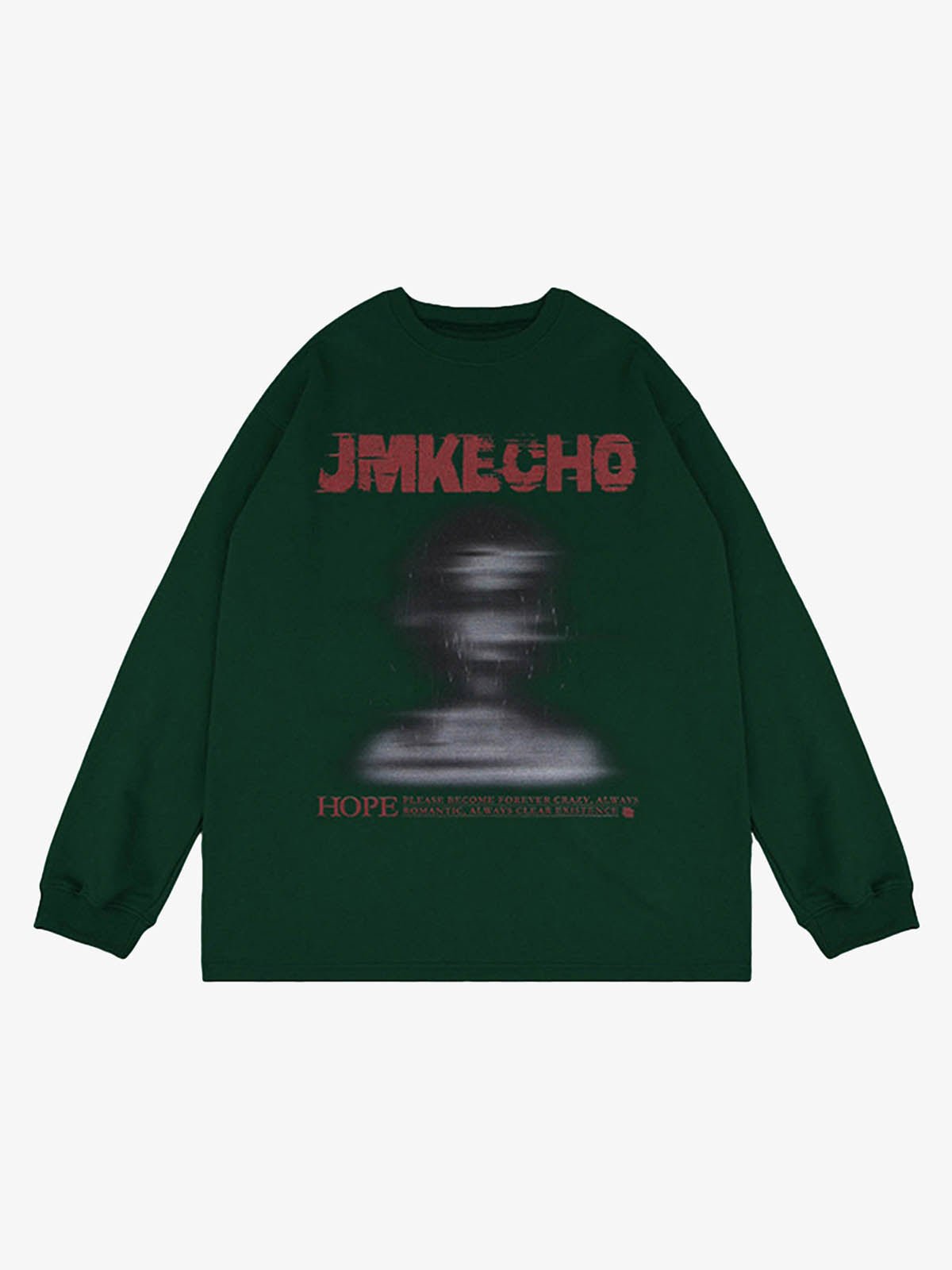 Blurred Silhouette Print Long Sleeve Shirt