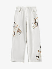 American Retro Lace Patchwork Jeans