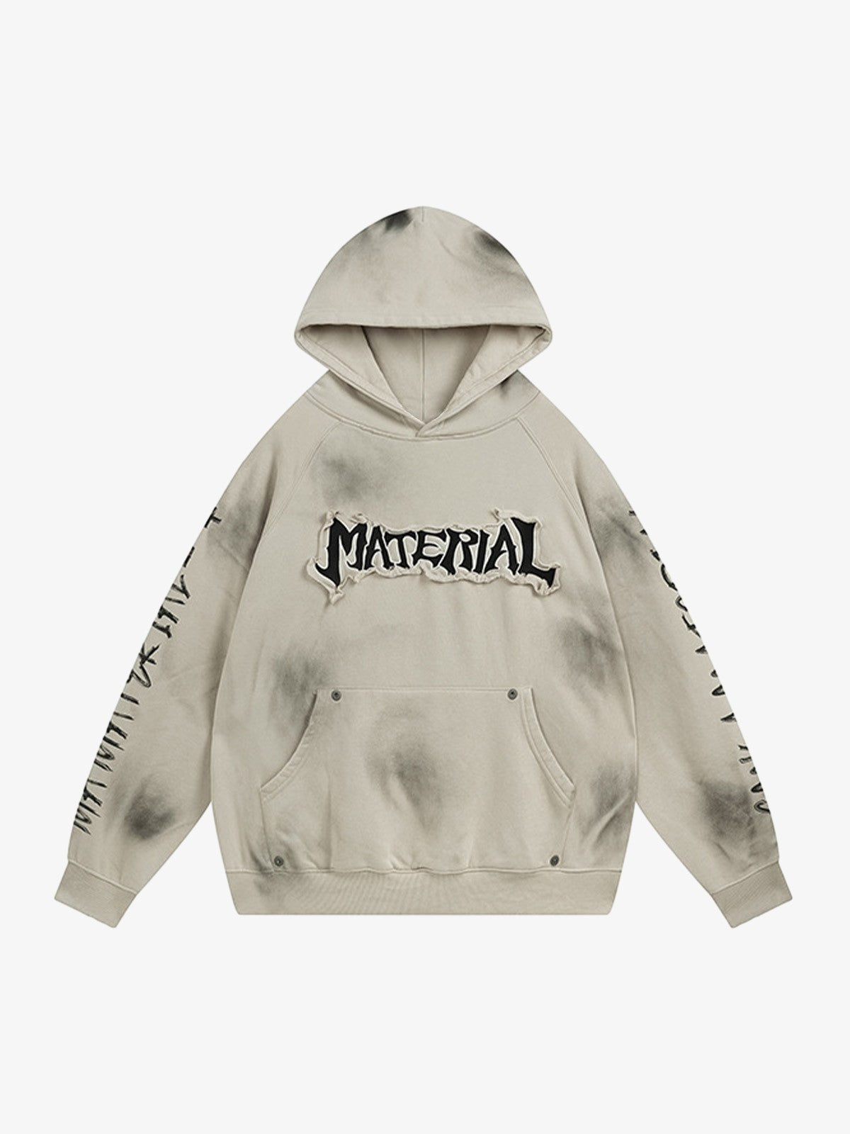 Wasteland Washed Patched Embroidered Hoodie Set