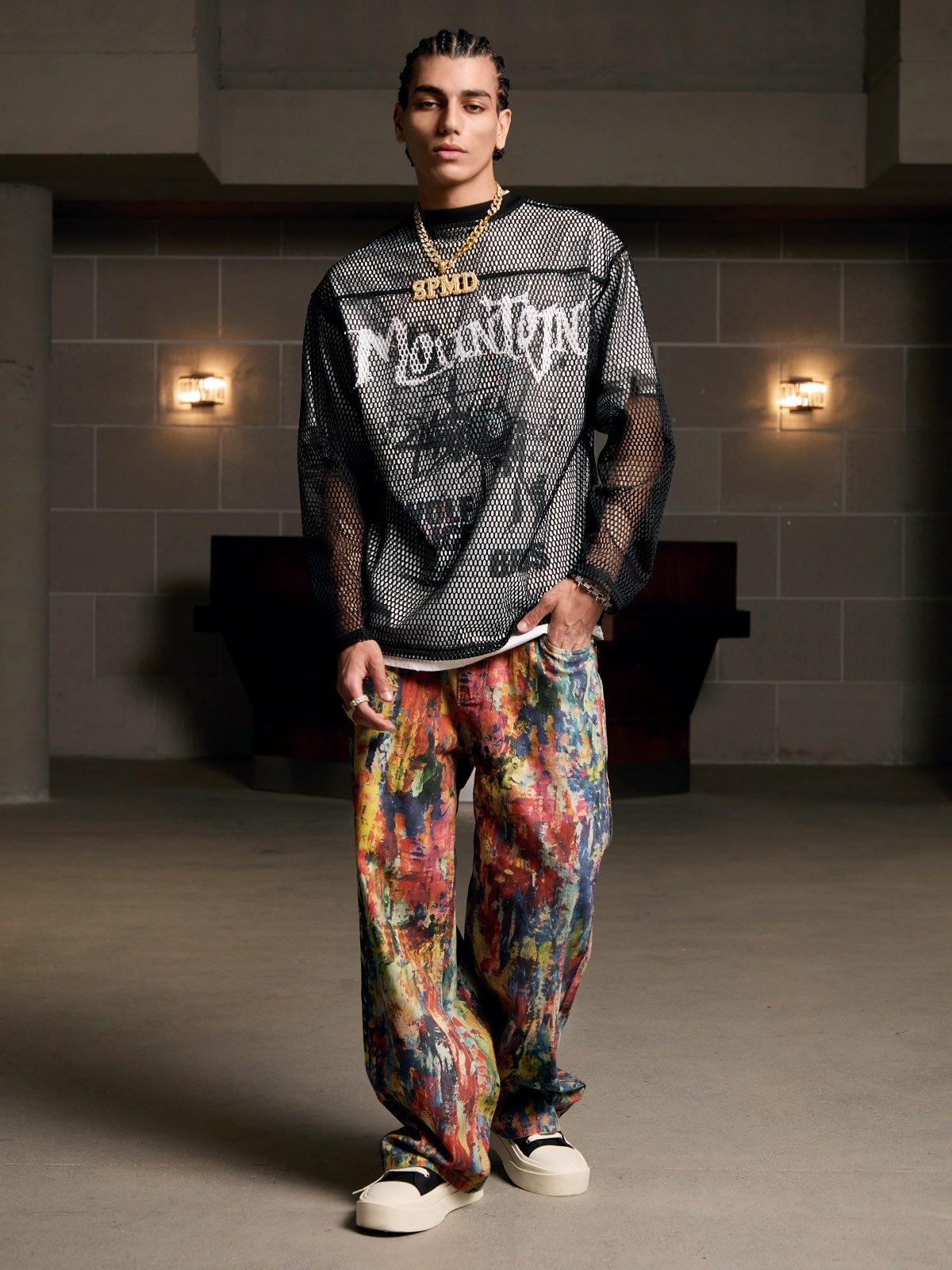 Street Oil Painting Color Straight Jeans