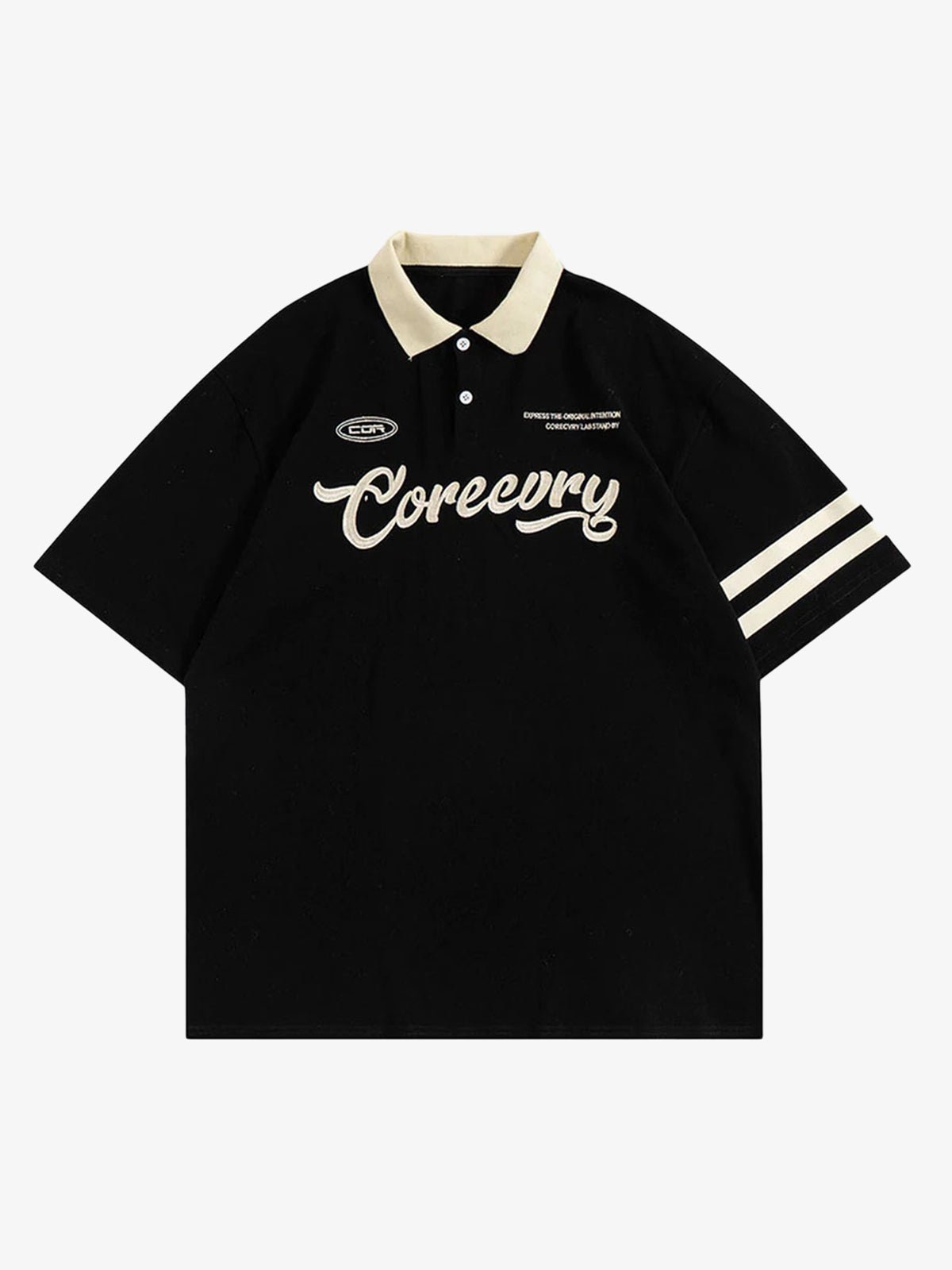 Letter Embroidered Polo Shirt