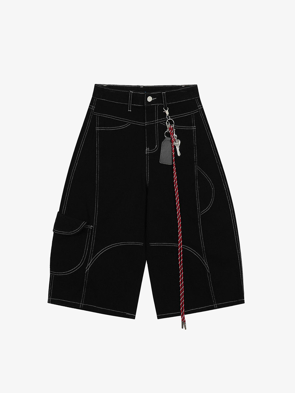 Denim Welt-Embellished Cargo Jorts