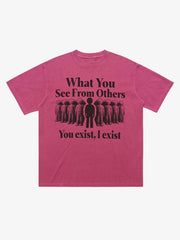 Street Retro Portrait Letter Print T-Shirt