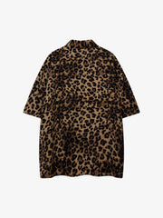 Vintage Wild Leopard Print Button-Up Shirt