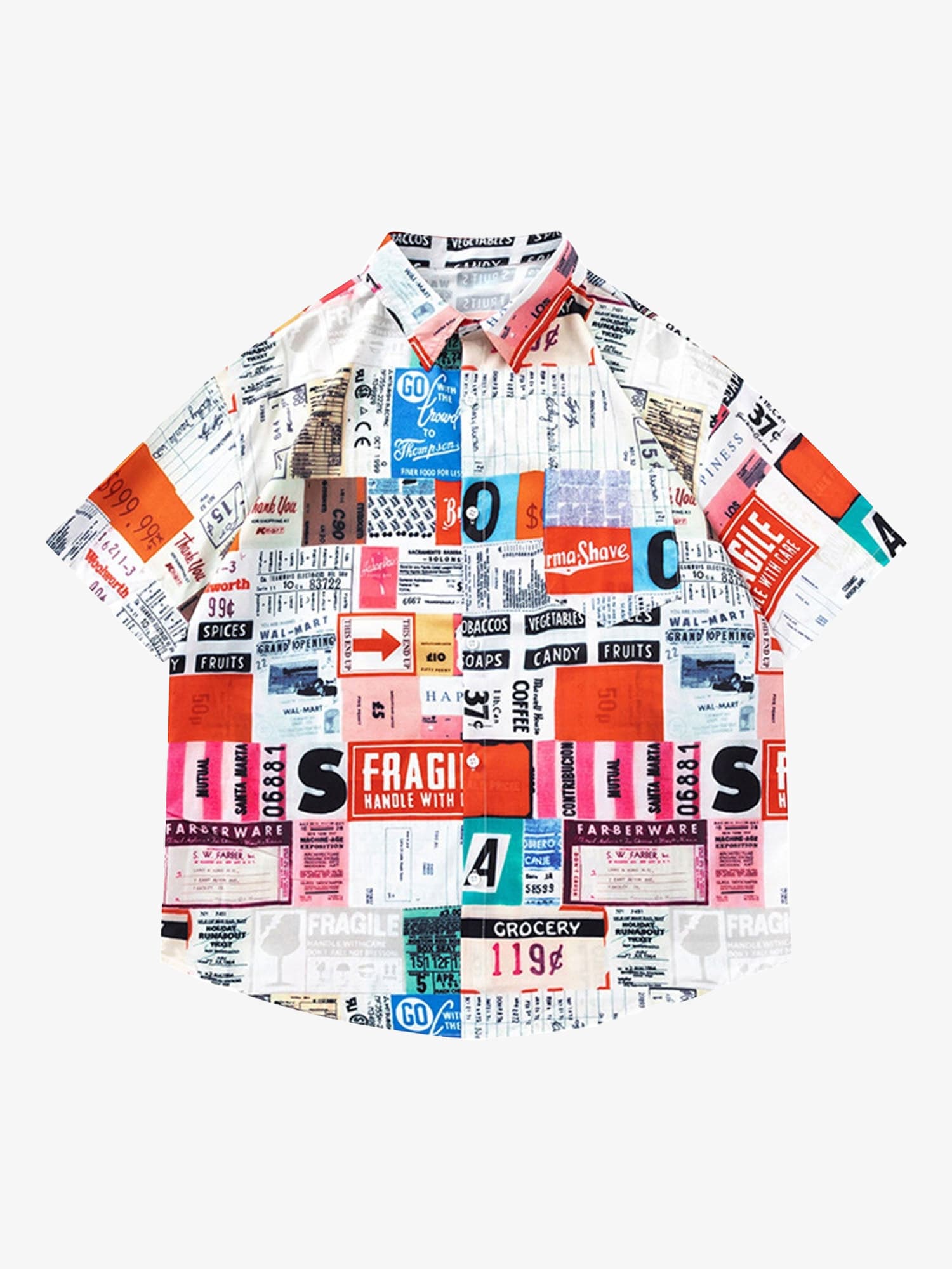 Street Full Printed Short-sleeved Shirts - 2259
