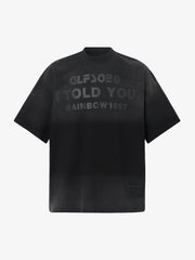 Distressed Gradient Lettering Print T-shirt
