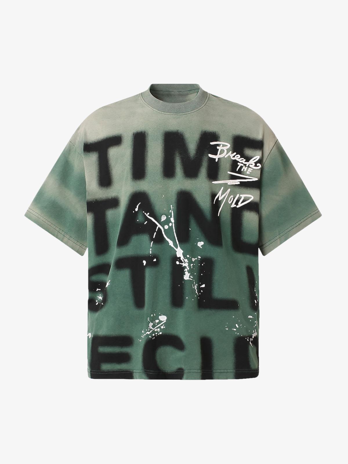 Ink Splash Letter Print T-Shirt