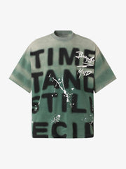 Ink Splash Letter Print T-Shirt