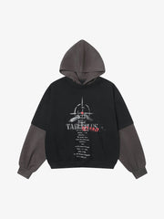 Street Faux Two-Piece Suede Hoodie