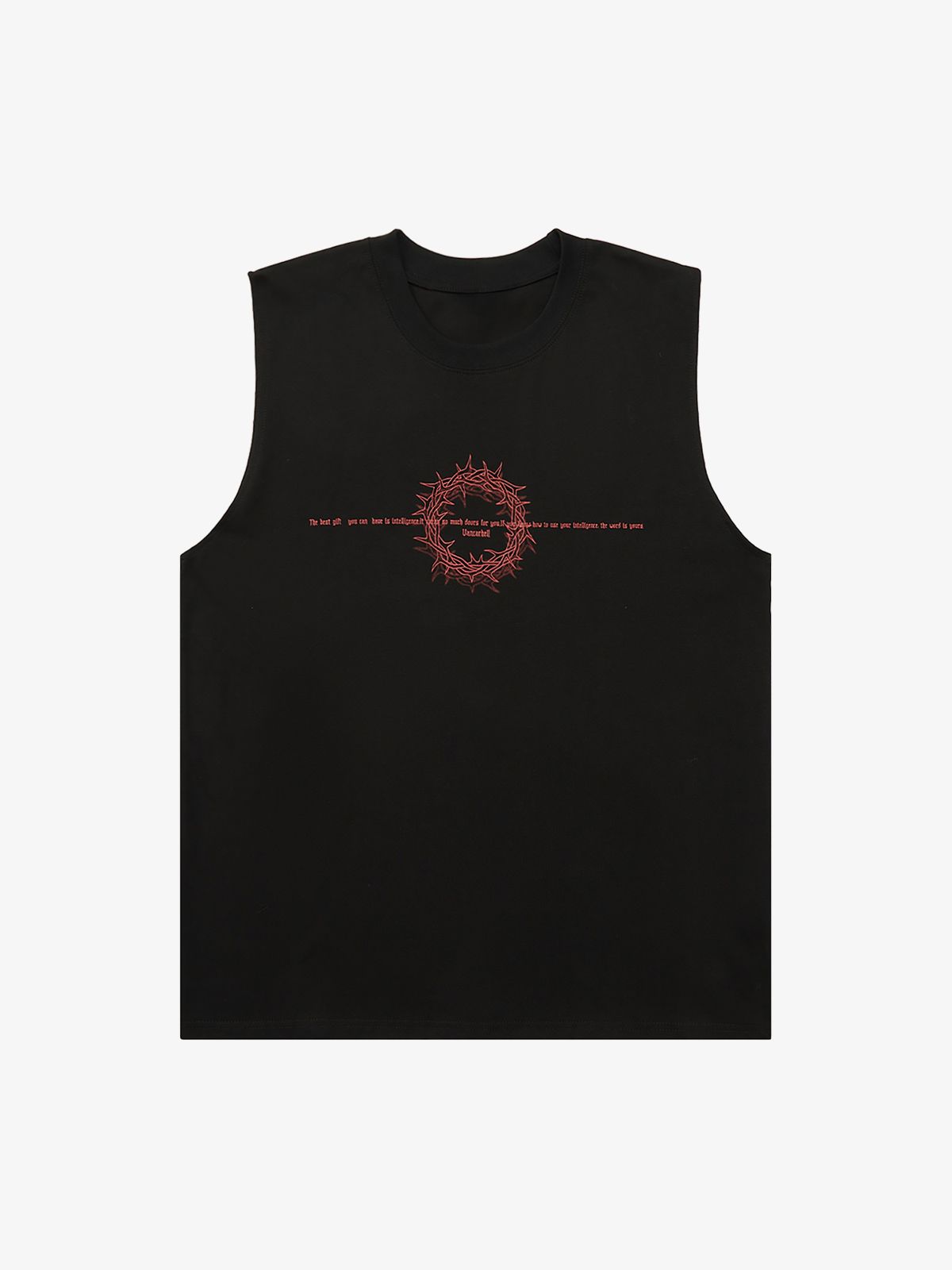Thorn Ring Retro Font Street Rap Sleeveless Vest