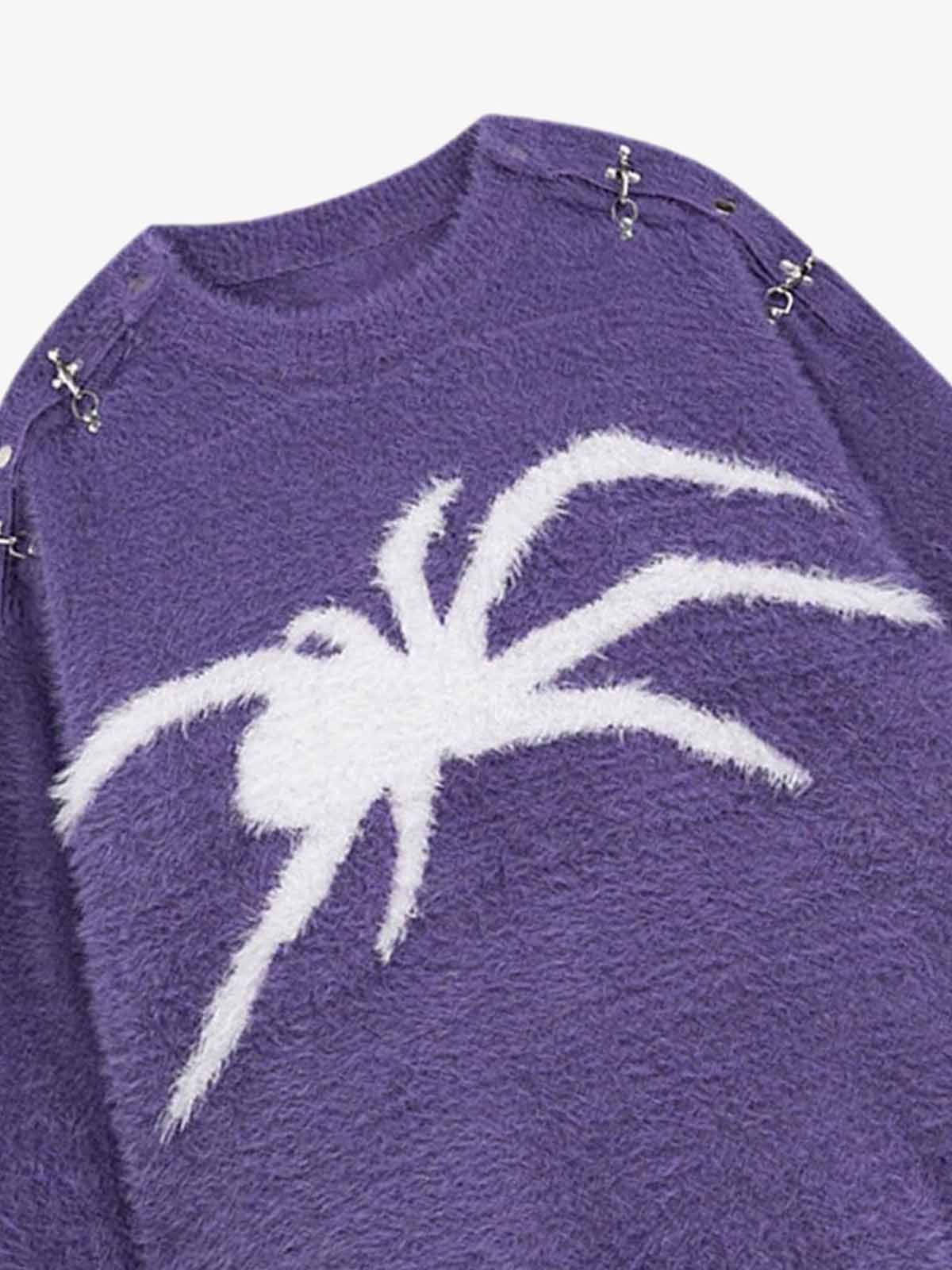 Spider Mohair Sweater Casual Fall Winter Style
