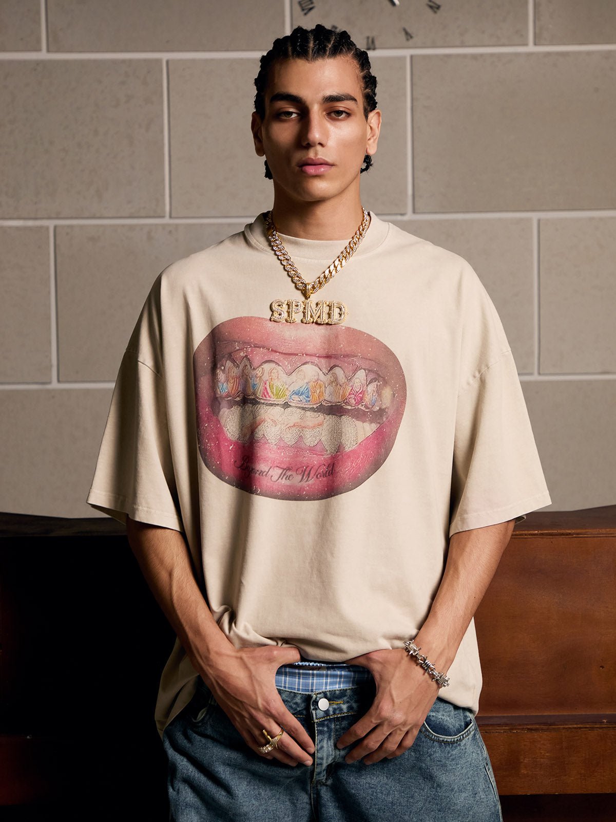 Full Diamond Tooth Pattern T-Shirt