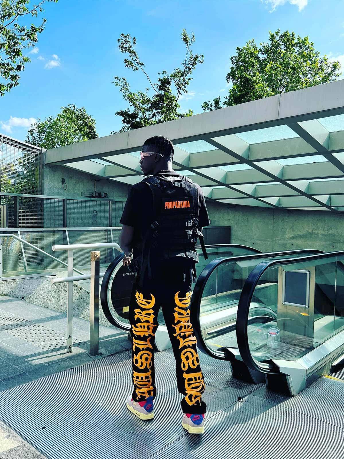 Burning Text Embroidered Letters Jeans