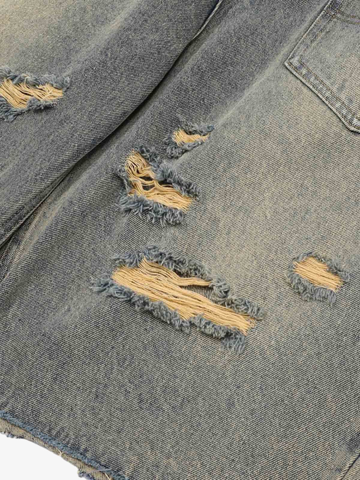 Denim Distressed Ripped Suit
