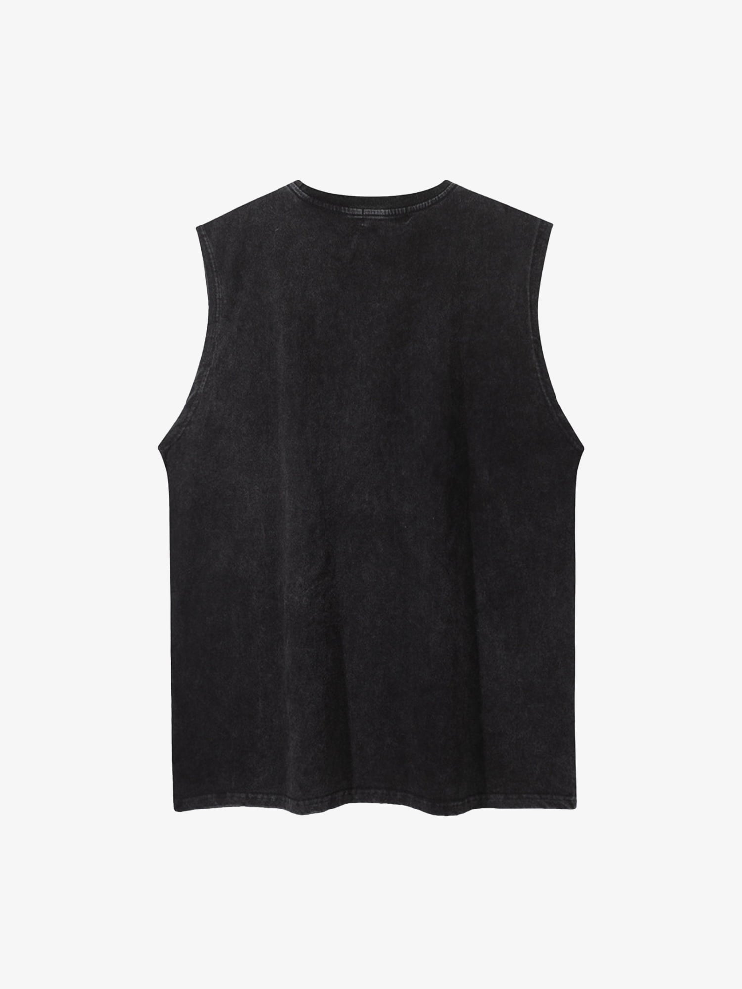 Retro Distressed Character Print Street Rap Vest