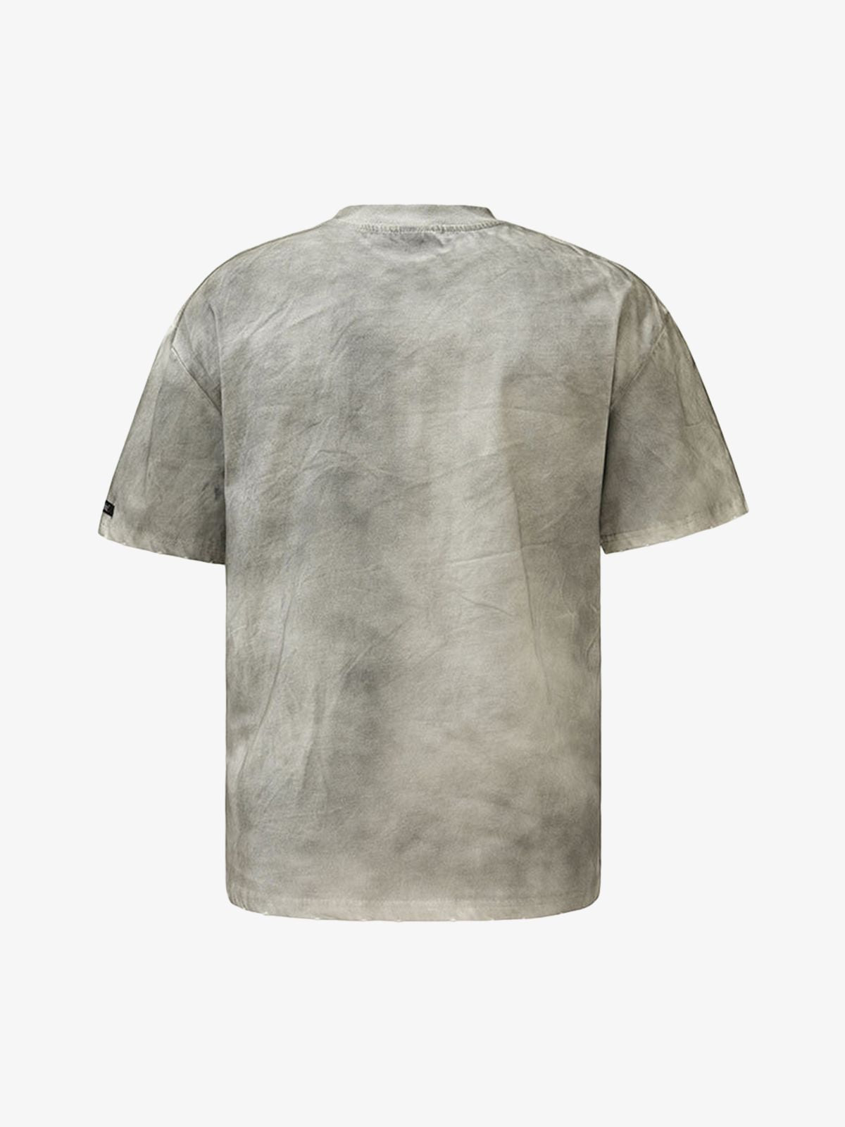 Mud-dyed Dirty Spray Cross Print Street Rap T-Shirt