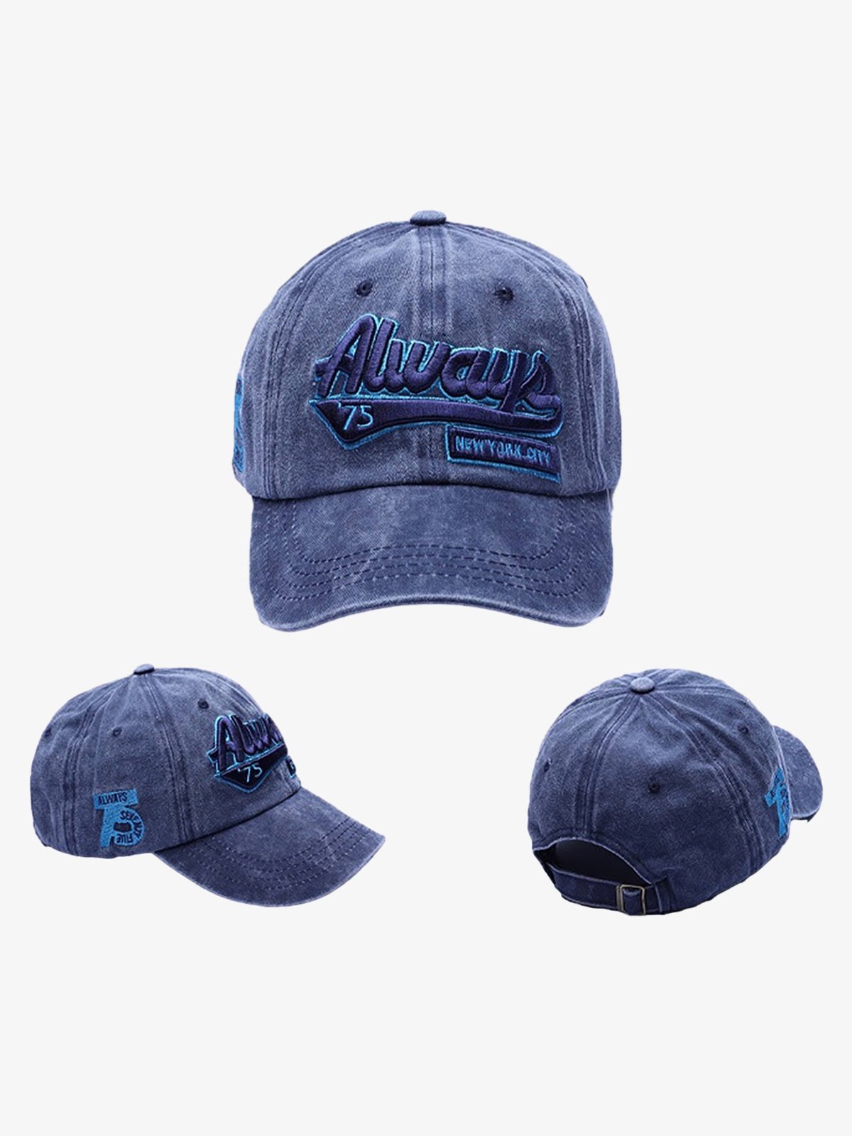 Vintage Embroidered Denim Washed Baseball Cap