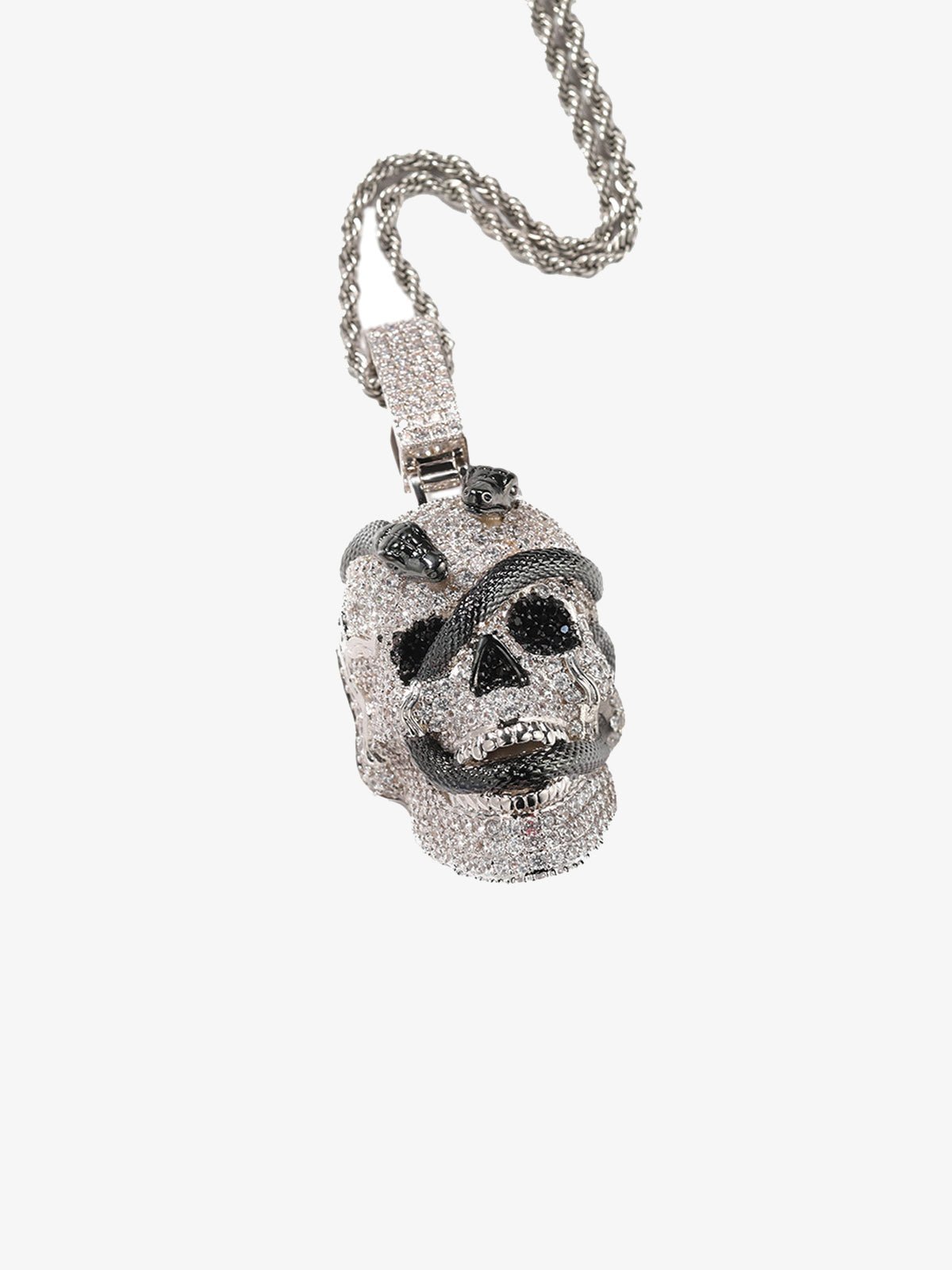 Skull Snake Zircon Copper Necklace