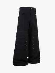 Deconstructed Split Rivet Cargo Jeans