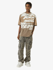 American Street Style Washed Distressed Work Jeans