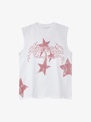 Washed Star Print Vest